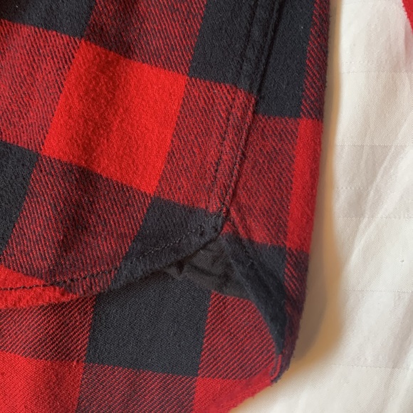 Roots buffalo plaid cotton heavy flannel shirt w elbow patches EUC - Picture 7 of 9